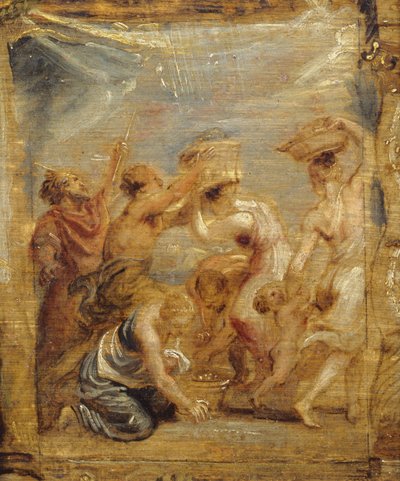 Israëlieten verzamelen manna, ca. 1626-28 door Peter Paul Rubens